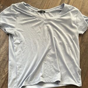 Splash Light Blue V-Neck Short Sleeve Top